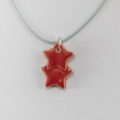 Red Stars Necklace and Earring Set
