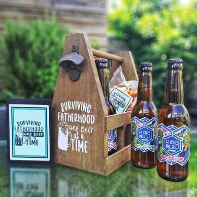 Personalized Beverage Caddy. Gift Box for Father's Day