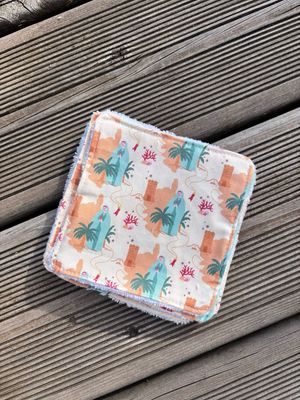 lot de 5 lingettes lavables carrées lot de 5 lingettes lavables carrées