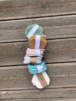 Lot de 5 cotons ronds double face lavables Lot de 5 cotons ronds double face lavables