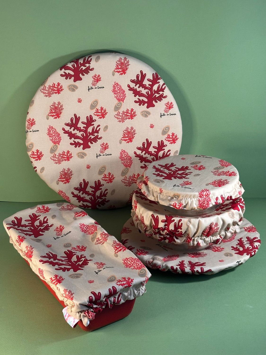 lot de 5 charlottes motif corail lot de 5 charlottes motif corail