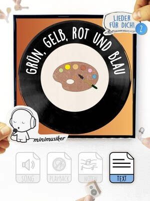 Grün, gelb, rot und blau