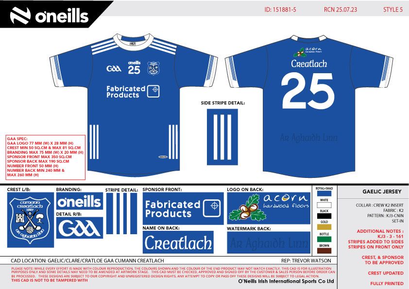 Cratloe GAA Official Jersey