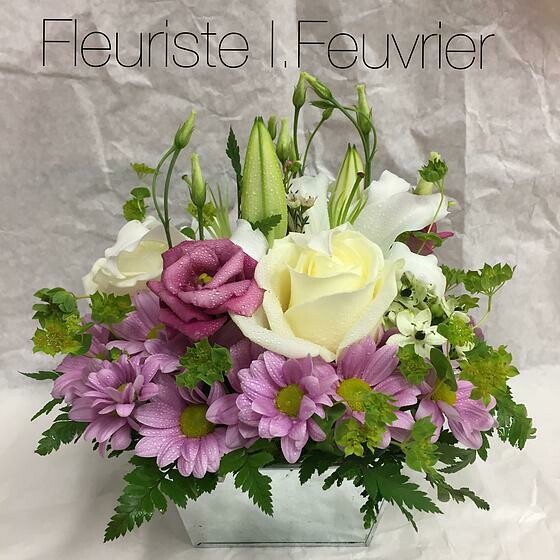 Carré zinc fleurettes pastelles