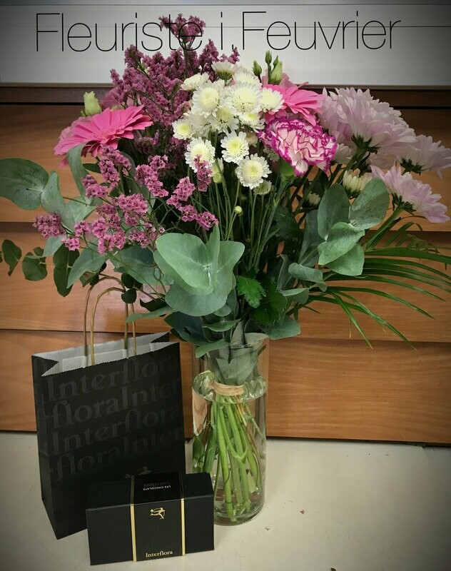 Le bouquet du fleuriste rose avec ses amandes chocolatées.