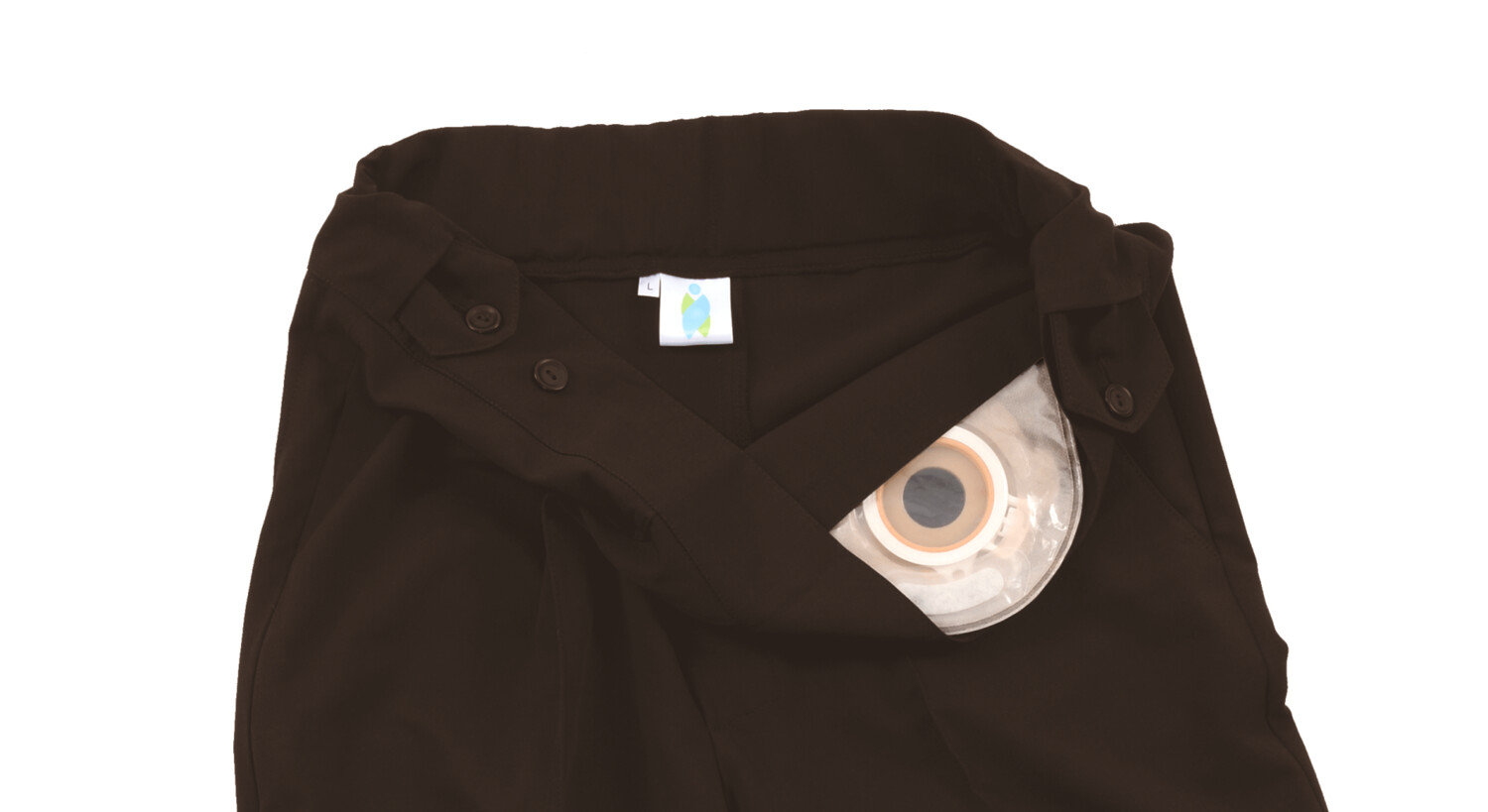 Hose für Stomaträger (nur  Bundtasche) graubraun