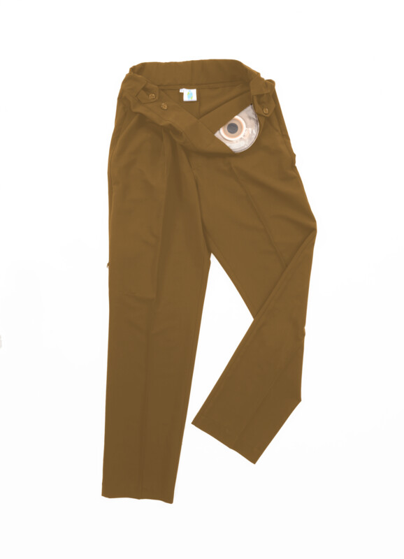 Hose mit Bein- und Bundtasche beige