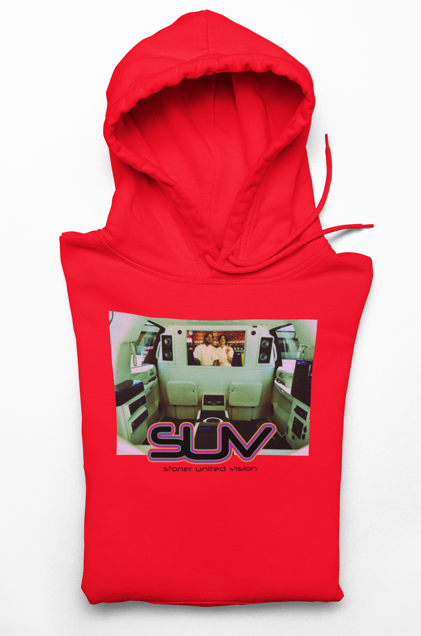 Thrill SUV red hoodie