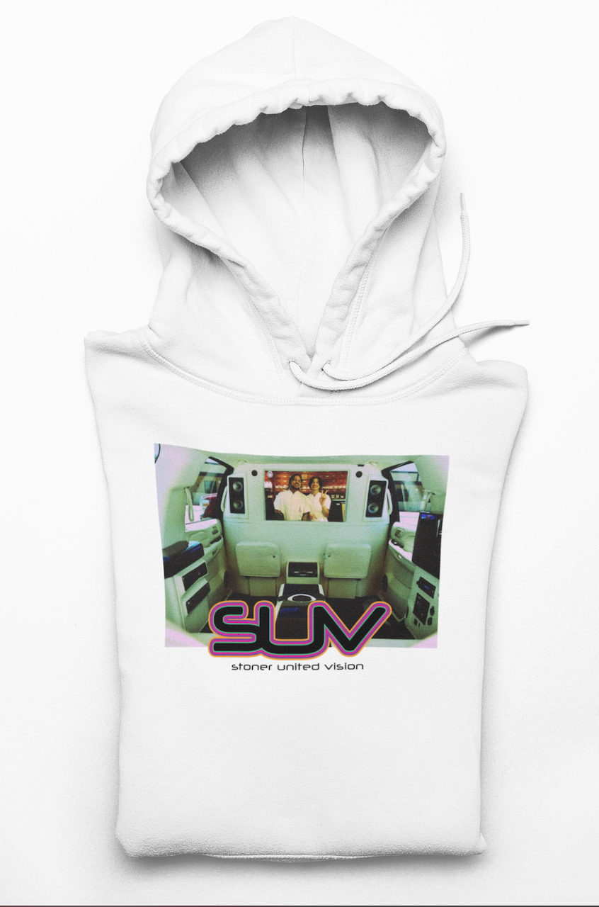 Thrill SUV white hoodie