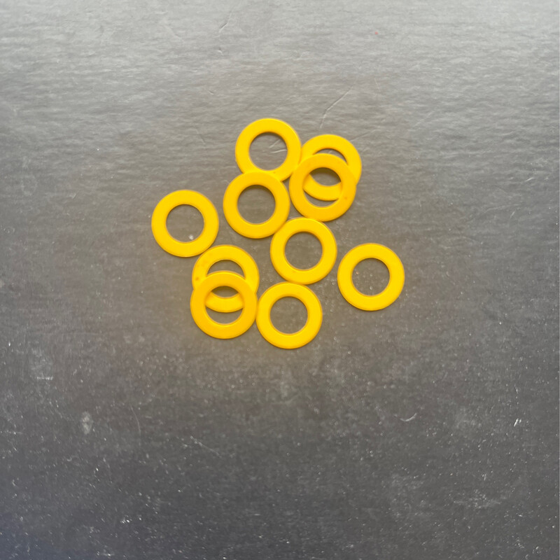 YELLOW 11.1mm O/D X 6.7mm I/D X 0.5mm Thk