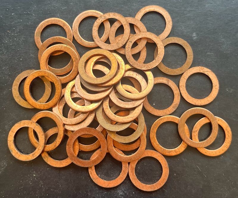 17.4mm O/D X 12.1mm I/D X 1.2mm Thk 17.4mm O/D X 12.1mm I/D X 1.2mm Thk