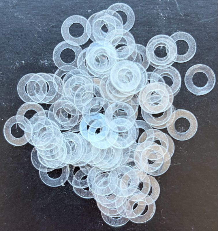 CLEAR 9.9mm O/D X 5mm I/D X 0.25mm Thk