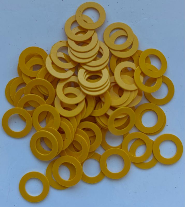 YELLOW 11.1mm O/D X 6.7mm I/D X 0.5mm Thk