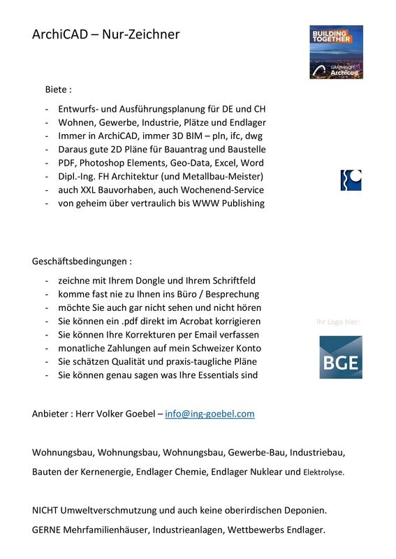 ArchiCAD Only Drawing Service / ArchiCAD Only Drawing Service / "Nur Zeichner" in ArchiCAD >>> funktioniert mit Toleranz