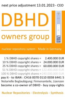 5 % DBHD Copy Right Buy / 5 % Firmen-Anteile alle DBHD Rechte >>> ist jeden EUR und USD wert