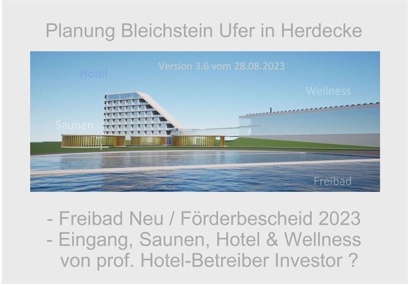 >>> Entwurf Wellness Hotel Herdecke - Die Öffentlichkeit bekommt : Zentr. Eingang, Wellness und Saunen für : Hotel Grundstück PPP