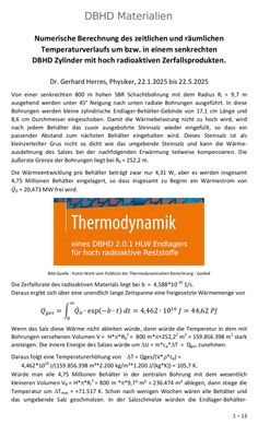 >>> Thermodynamic Calculation only - for your HLW GDF -  Nur die thermodynamische Berechnung für Ihr HLW Endlager