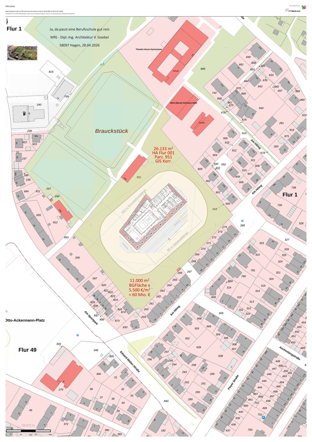 BBZ HA Cuno Berufs-Schule in Hagen am Höing - Ersatz-Neubau