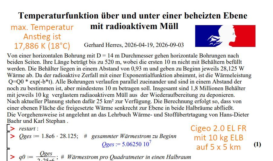 Thermodynamische Berechnung Cigeo 2.0 mit 10 kg Behälter - Funktioniert Gut Thermodynamische Berechnung Cigeo 2.0 mit 10 kg Behälter - Funktioniert Gut