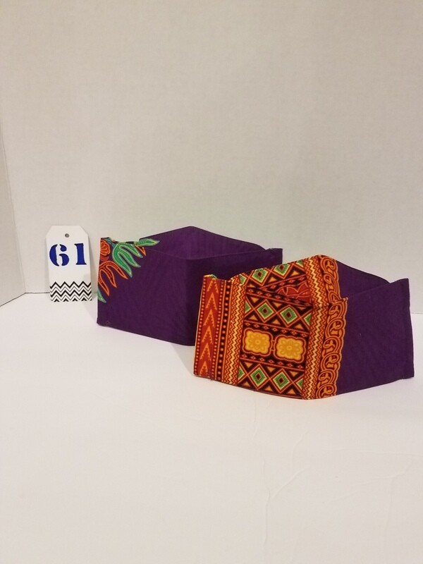 Orange/Purple/ Global Fabric 3D Face Mask