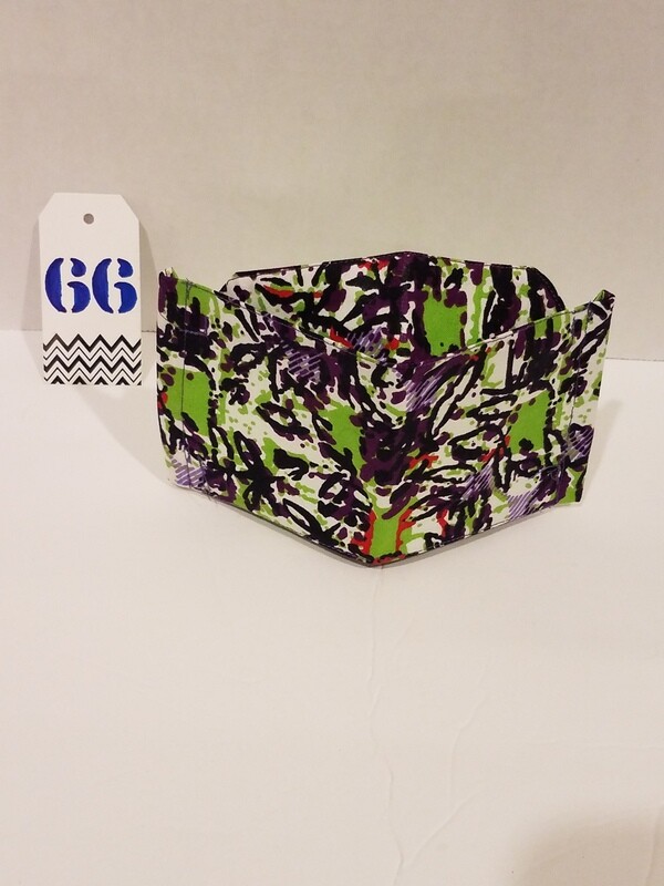 Global  Lime/Purple/Black Fabric -3D Face Mask
