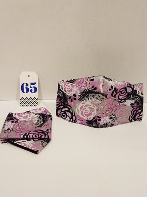 Lilac/Black 3D Face Mask