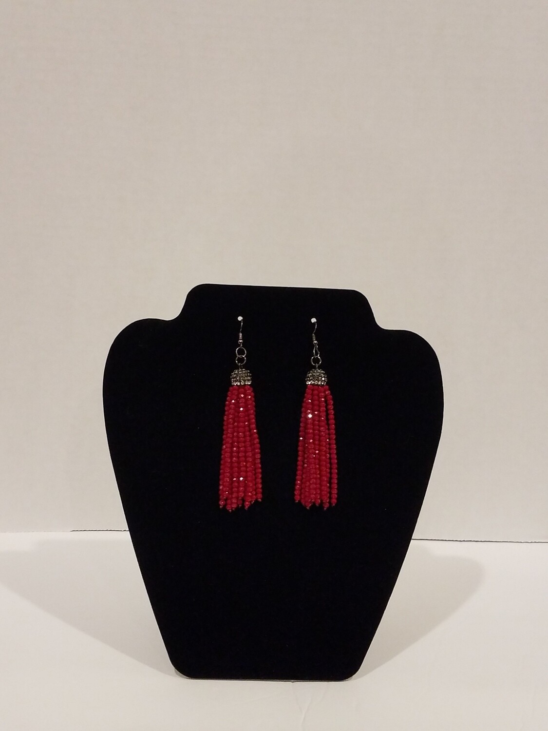 Brick Red Fringe Earrings