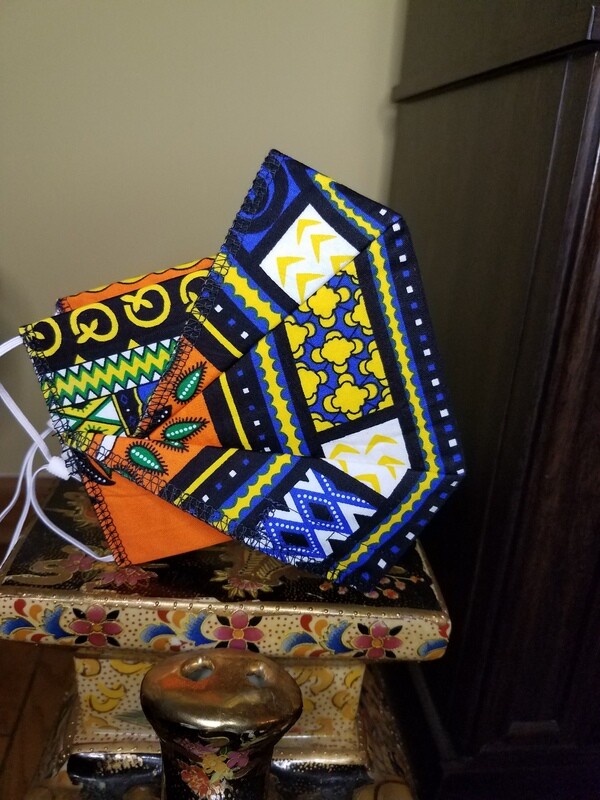 Dashiki Orange - Reversible 3D Face Mask