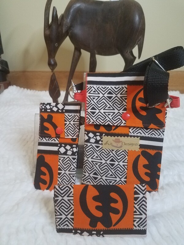 Gye Nyame -Adinkra Cell Phone 3pc Purse Set Gye Nyame -Adinkra Cell Phone 3pc Purse Set