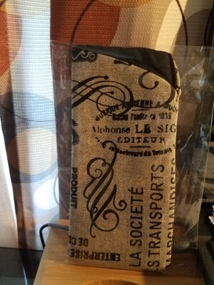 Taupe with Black Print Fabric Case
