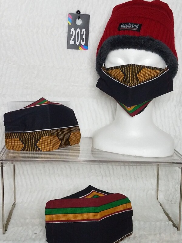 Multi Color Black/Mustard/Red - 3D Face Mask
