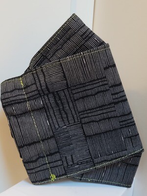 Black/Gray Blocks-Lines - 3D Face Mask