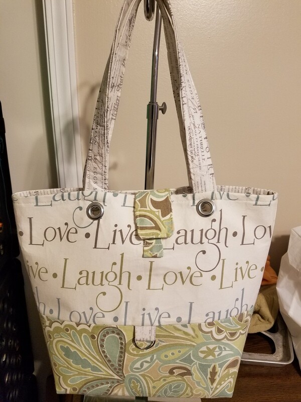Live Laugh Love Sage -Tan Purse Tote