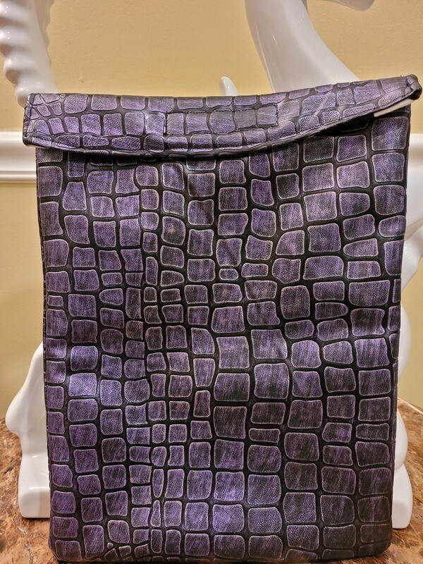 Purple Croc Faux Leather  Laptop Sleeve