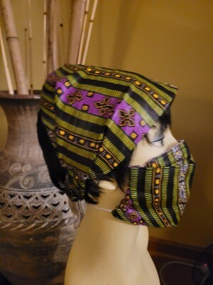 Green/Purple/Yellow Ankara Cotton Fabric Bandeaux Style Headband w Elastic Green/Purple/Yellow Ankara Cotton Fabric Bandeaux Style Headband w Elastic