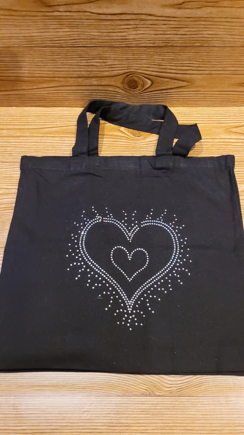 My Heart Bling Tote Bag, Color: Black