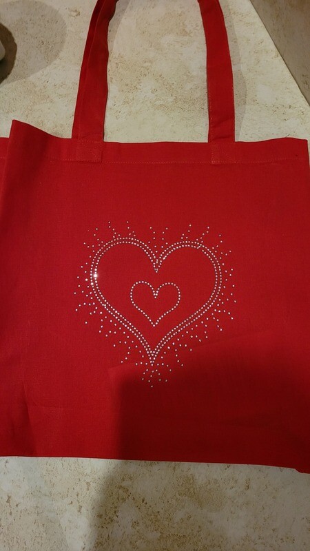 My Heart Bling Red Tote Bag