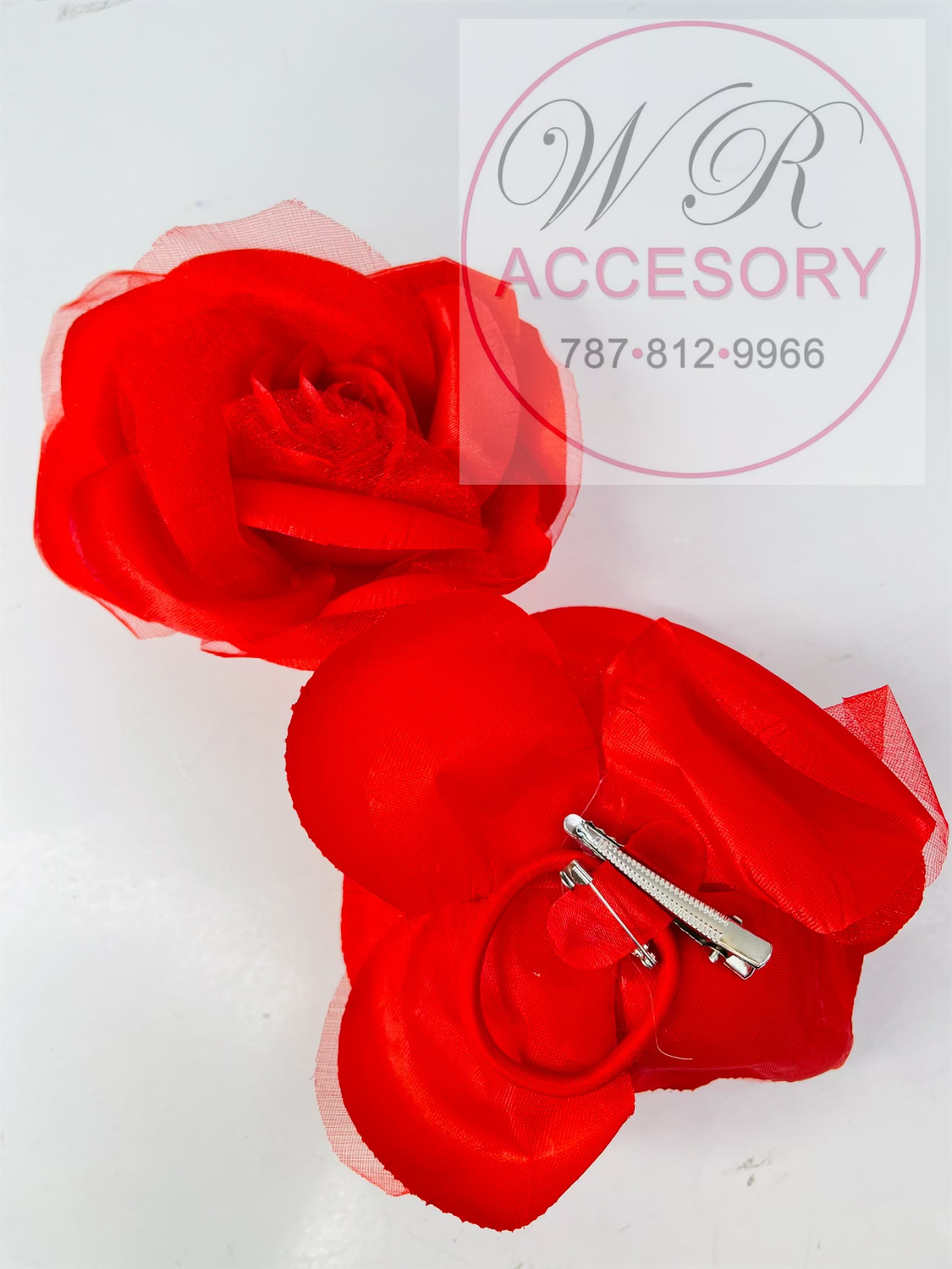 FL3485RED FLORES PARA EL CABELLO