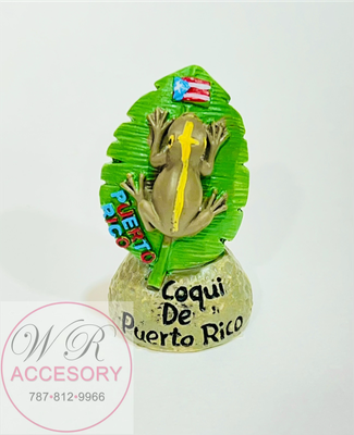 23332-5 Figura Piedra, Coquí en hoja 2.5