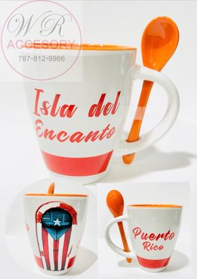 23822-4 Taza + Cuchara Naranja