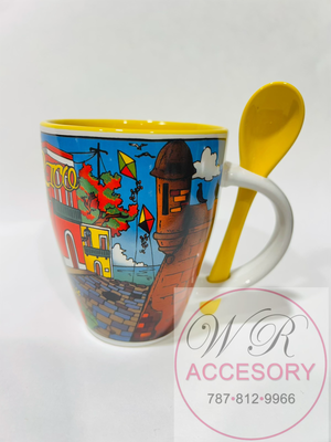 23822-1 Taza + Cuchara Amarillo
