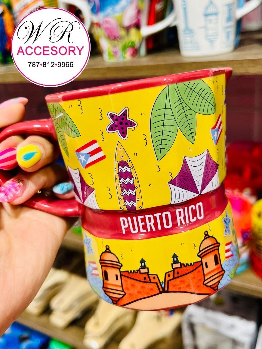 #2 Taza De Greca De Puerto Rico Rojo 1 Pcs