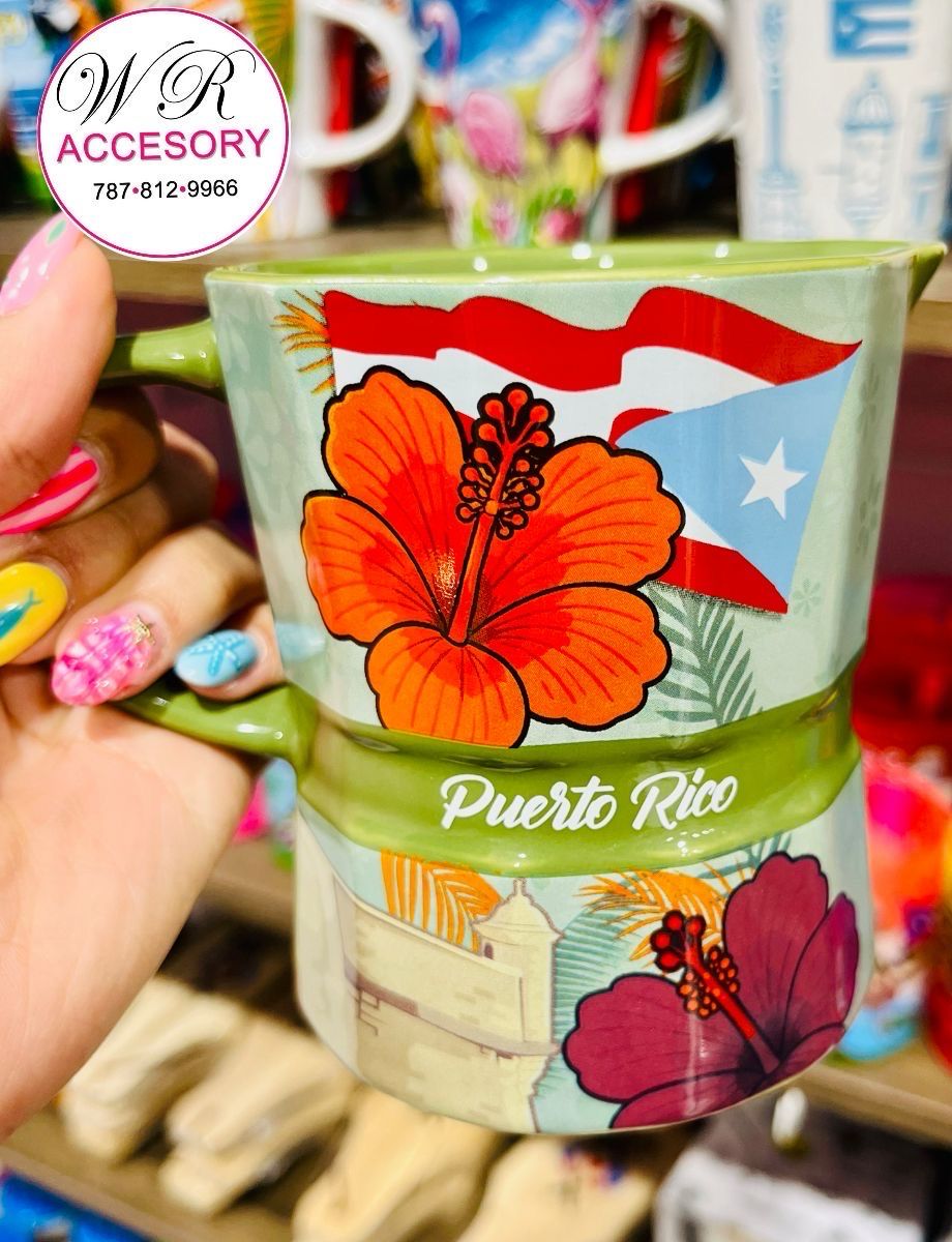 #3 Taza De Greca De Puerto Rico Verde 1 Pcs