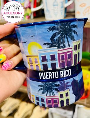 #4 Taza De Greca De Puerto Rico Azul 1 Pcs