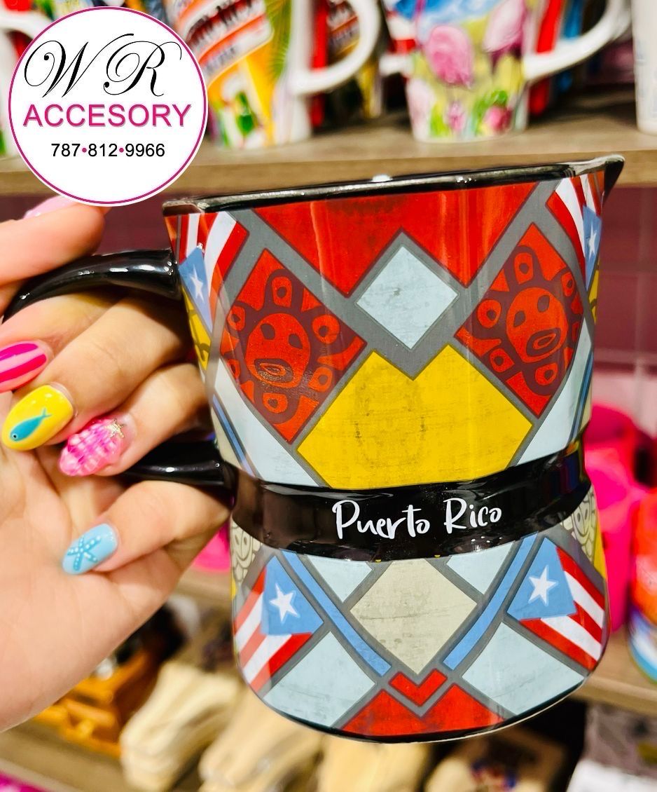#6 Taza De Greca De Puerto Rico Negro 1 Pcs