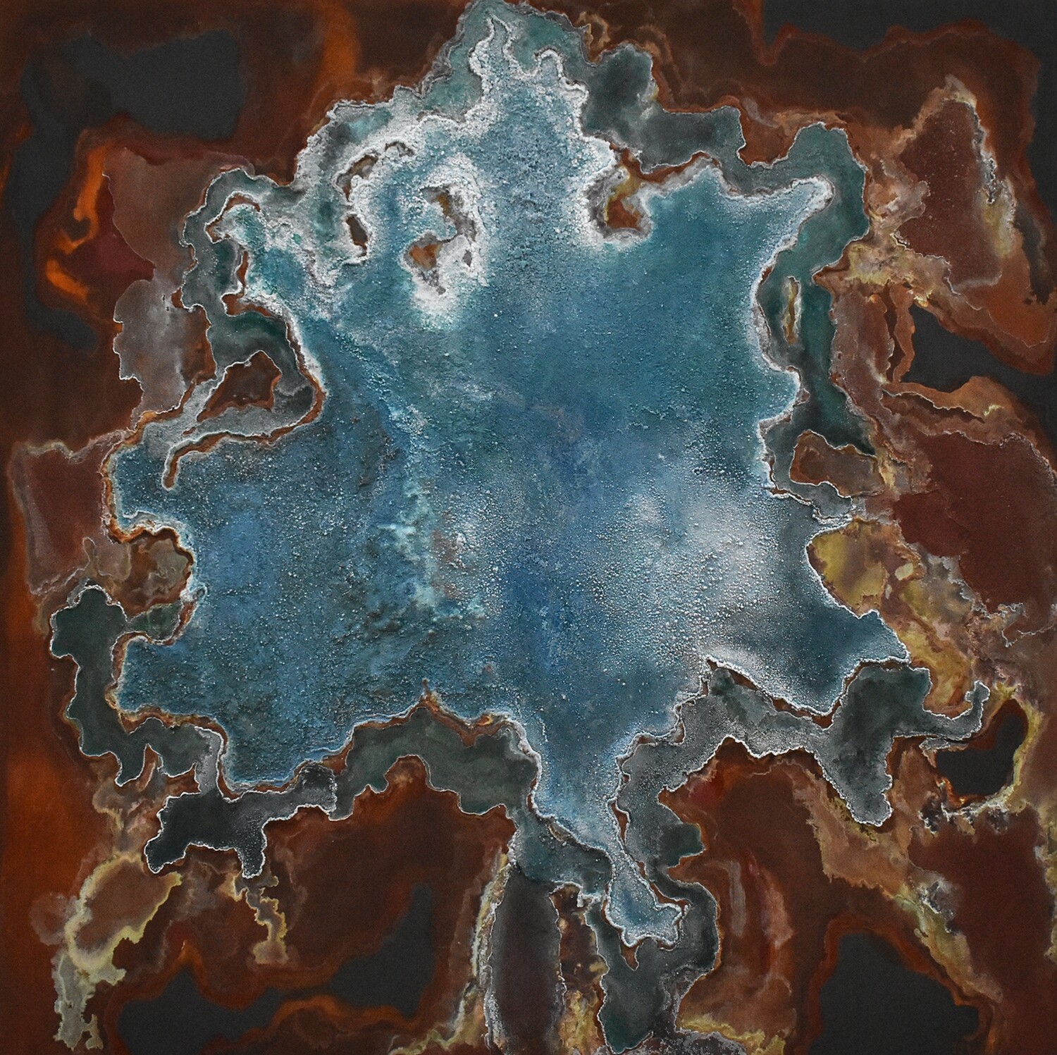Caliche, 60x60x2,&quot; mineral on panel, 2016