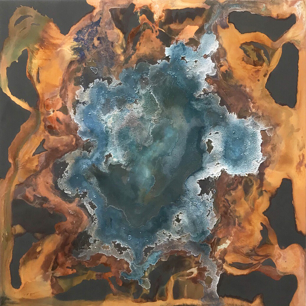 Surge, 60x60x2,&quot; mineral on panel, 2020