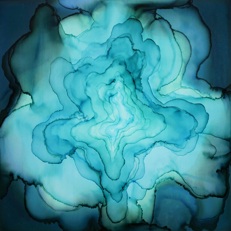 Vyana V, 36x36, pigment on panel, 2019
