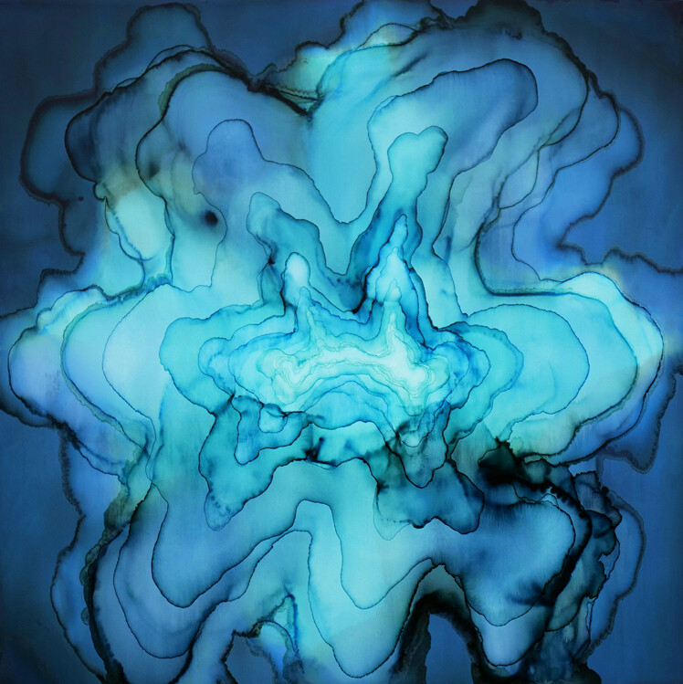 Vyana II, 48x48, pigment on panel, 2019
