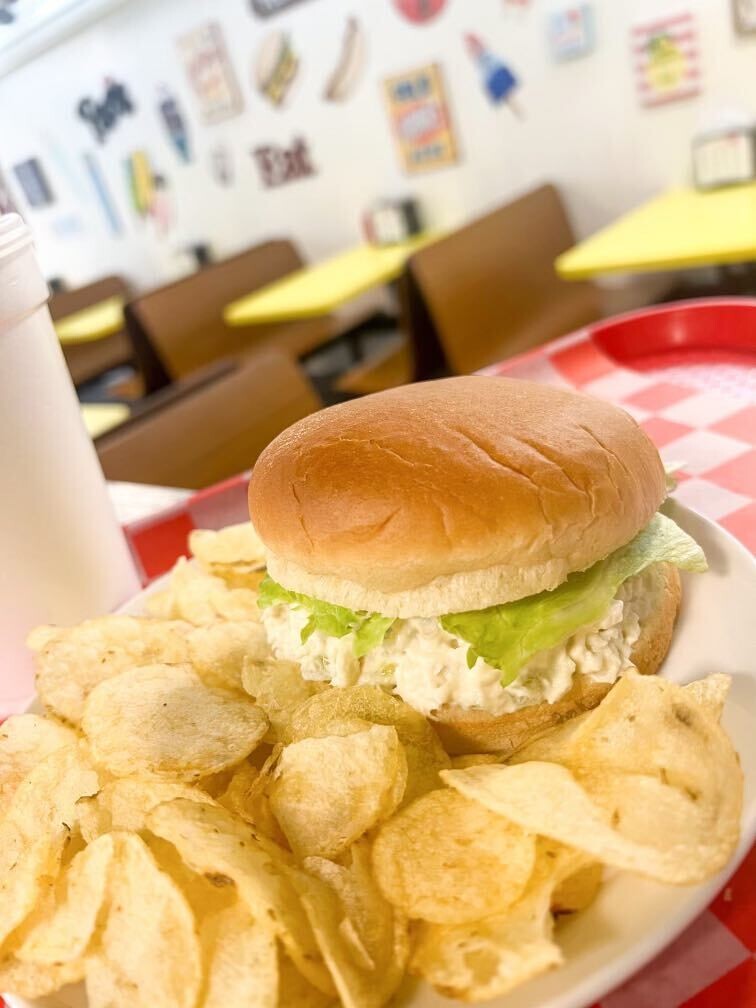 Chicken Salad, Chips &amp; Drink